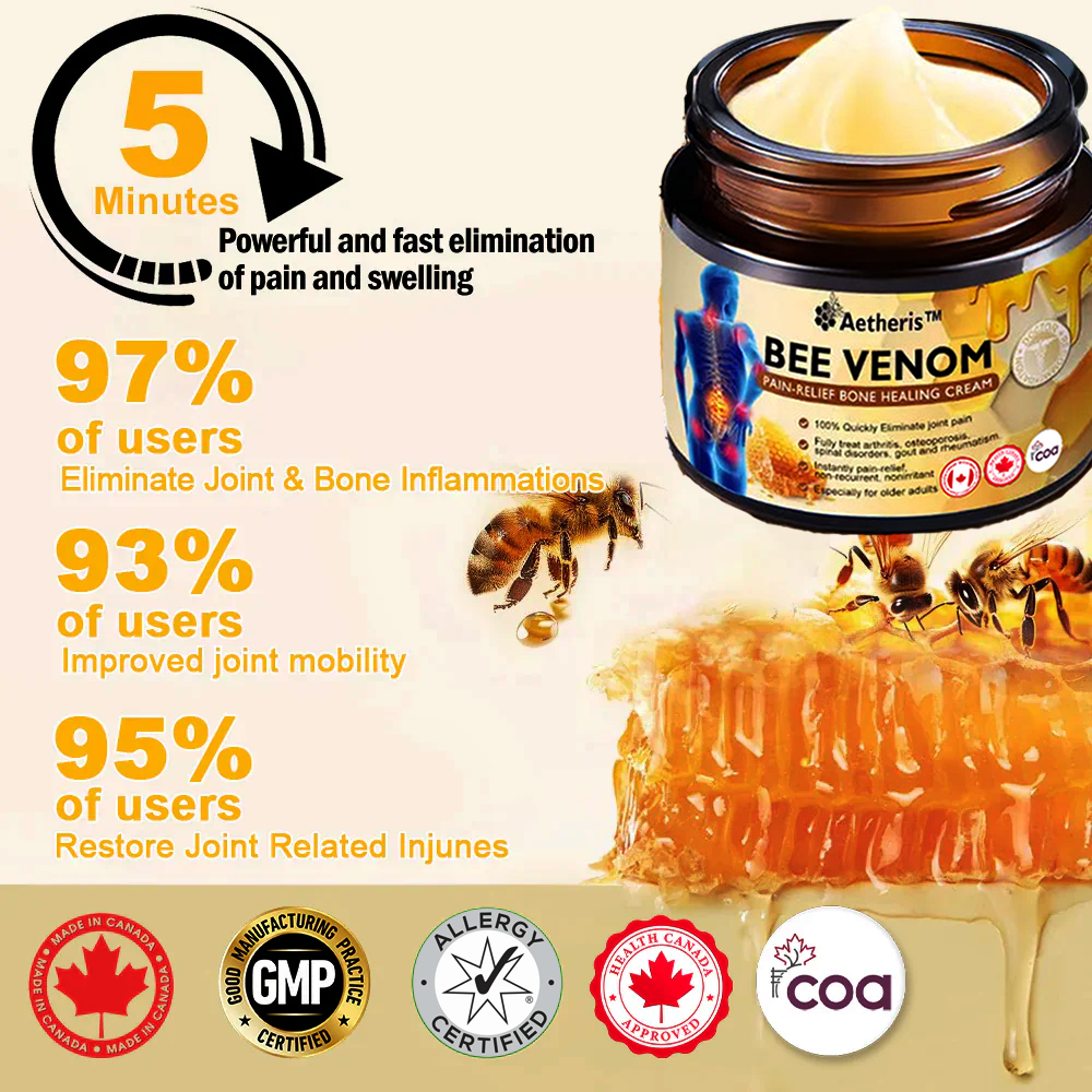 ❤️Aetheris™ Bee Venom Instant Ultra Strength Pain Relief Therapy Cream🇨🇦COA Approved (Reducing joint swelling, pain, stiffness, redness, warmth, soreness and joint fatigue)