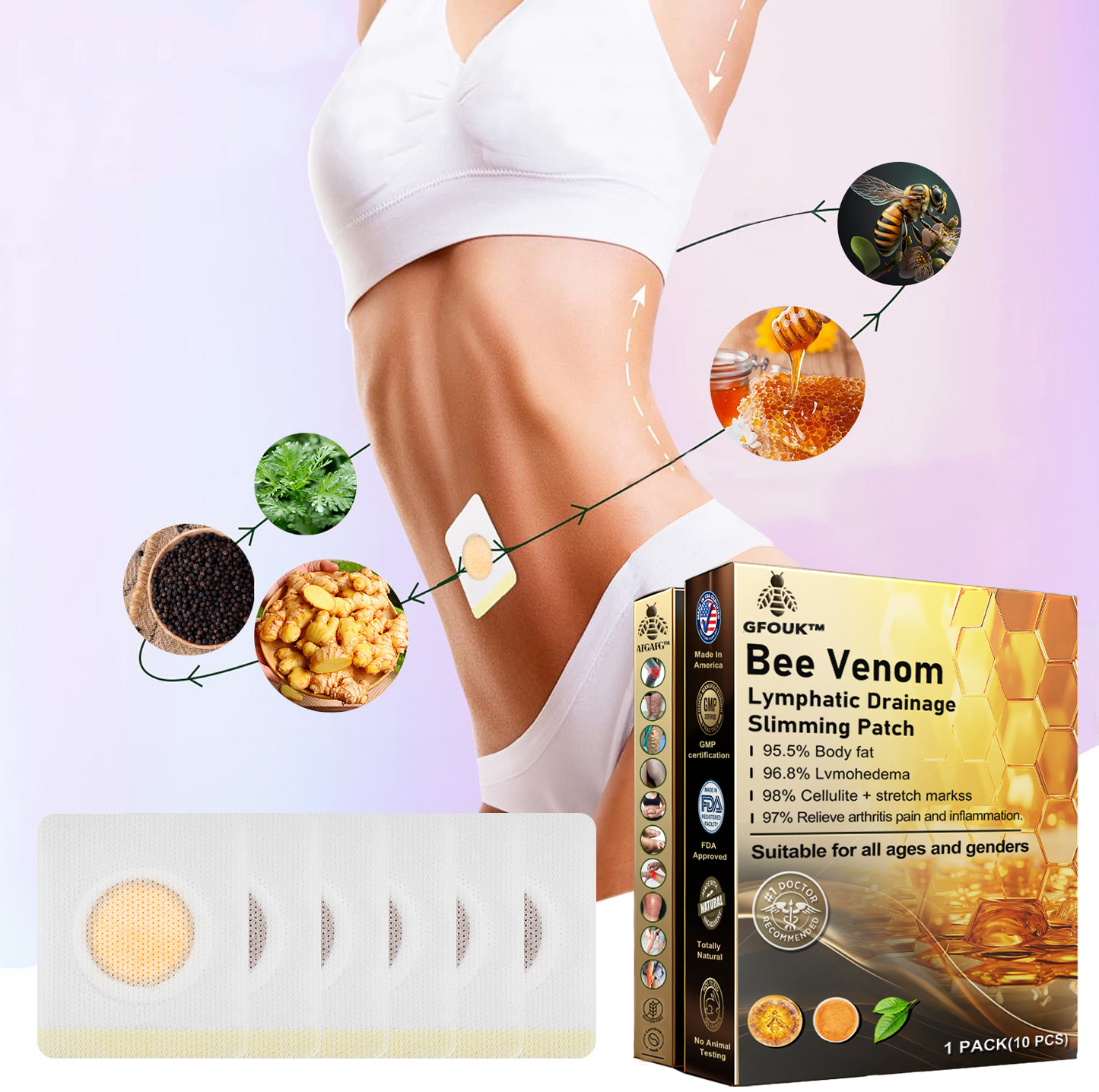 GFOUK™ Bee Venom Lymphatic Drainage Slimming Patch 🔥Limited time 70% OFF🔥