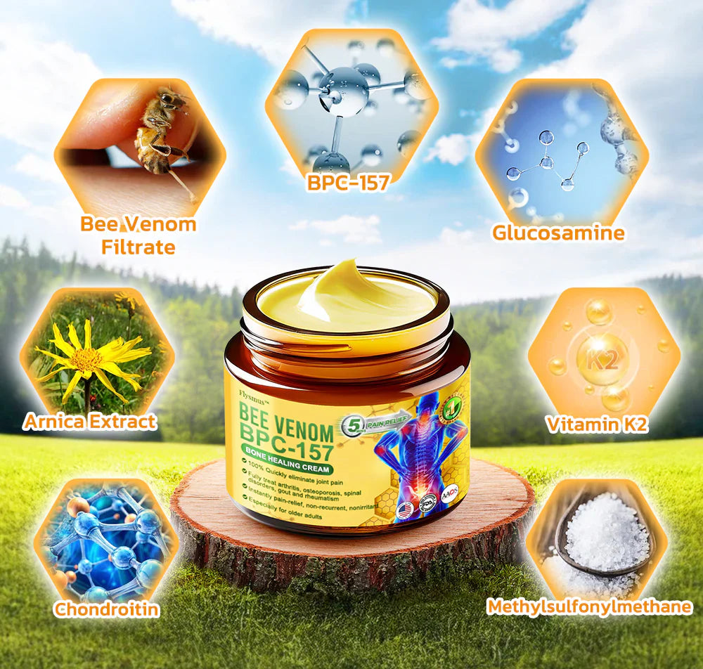 🎇Flysmus™ Bee Venom BPC-157 5mins Pain Relief Bone Healing Cream🇺🇸United States Pharmacopeia(USP)Approved (Reducing joint swelling, pain, stiffness, redness, warmth, soreness and joint fatigue)