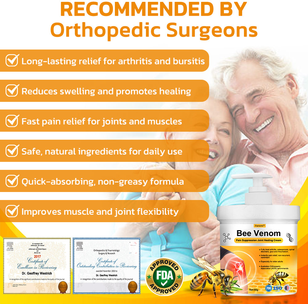Furzero™ Bee Venom Pain Suppression Joint Healing Cream (👩🏼⚕️AAOS Recommended)