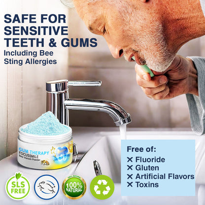 Official Store❤️Furzero™ Focussmile Bee Venom Treatment Oral Powder 🦷 (🇺🇸 FDA-Certified) (Treats periodontitis and mouth ulcers, prevents loose tooth & bleeding gums, and repairs gum recession)
