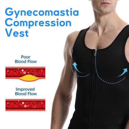 MANSON Gynecomastia Compress Zipper Vest